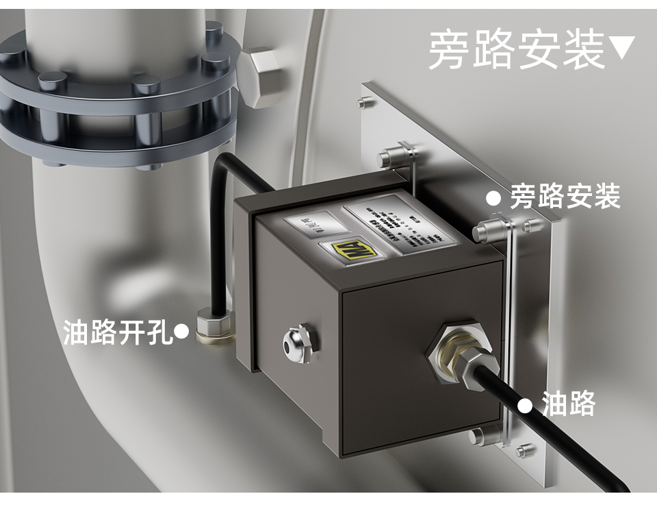 油液金屬顆粒傳感器的安轉(zhuǎn)示意圖